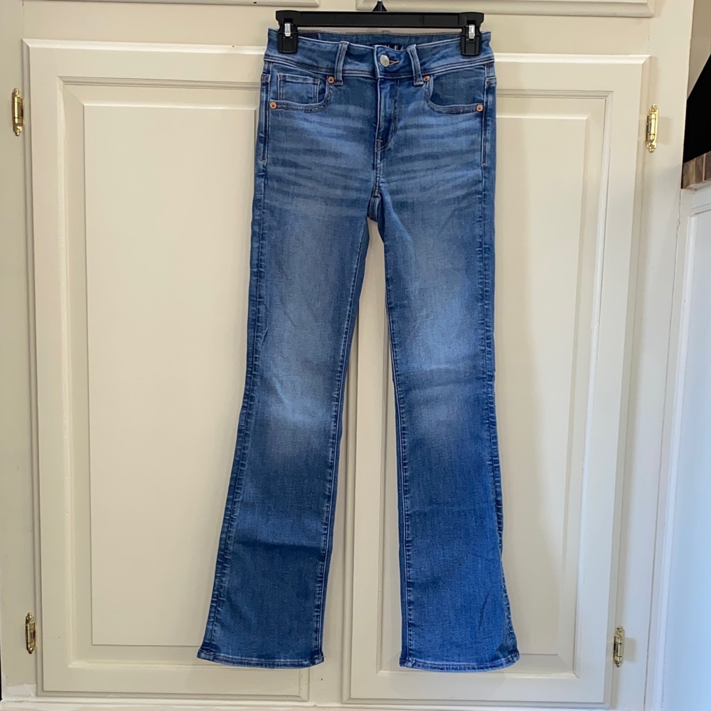 🦅 American Eagle Kick Boot Women's Jeans - Size 0 Short. Next Level Stretch